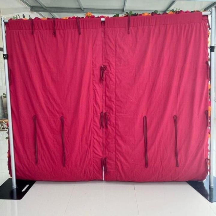 Wandpaneel Mit Künstlichen Hochzeitsblumen, Unterseite Aus Stoff, Weiß, Rot, Romantische Rose, Kunstseide, Floraler Hintergrund(2M*2M)