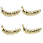 4 Stück Disco-Banane Spiegel-Disco-Ornament nautisch Dekorationen bürodeko büro Dekoration glitzernde Netzstrümpfe Hochzeitsdekoration Bananenfigur für den Tisch Obstdekor Sc