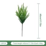 12 Stück Norfolk-Tanne-Stängel, realistische künstliche Tannenzweige, weicher Kleber, Norfolk-Tanne-Weihnachtszweige für Weihnachten (17,7 Zoll), künstliche Pflanzen