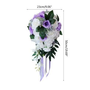 Wassertropfen Rose Hochzeit Brautstrauß Romantische Halten Blume Braut Brautsträuße Brautjungfer Blumenstrauß Valentinstag Dekoration