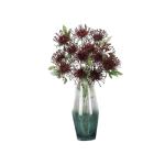 Kunstblumen Künstlicher Nadelkissenstrauß für den Innenbereich – Simulationsblumen aus Kunststoff mit Glasvase für Wohn- und Schlafzimmerdekoration für jeden Anlass