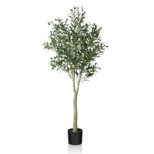 Künstliche Olivenbaum Pflanzen 150cm Fake Tropische Plastik Pflanze Perfekte Große Pflanzen im Topf für Indoor Outdoor Haus Büro Garten Moderne Dekoration Housewarming Geschenk