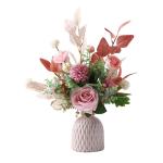 Kunstblumen Gefälschte Blumen mit Vase, Faux Blumenarrangement mit Vase für Heimdekoration, geeignet für Hochzeit, Esstisch, Büro für jeden Anlass