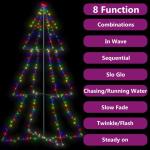 Weihnachtskegelbaum Beleuchtet Weihnachtsbaum Lichterbaum Dekobaum Weihnachtsdeko Lichterkette Beleuchtung 240 LEDs Indoor Outdoor 118x180cm