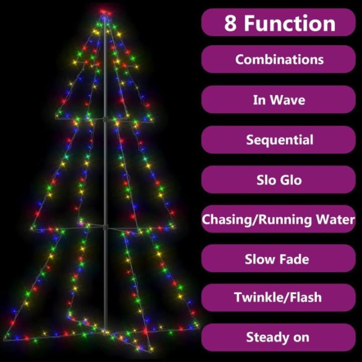 Weihnachtskegelbaum Beleuchtet Weihnachtsbaum Lichterbaum Dekobaum Weihnachtsdeko Lichterkette Beleuchtung 240 LEDs Indoor Outdoor 118x180cm