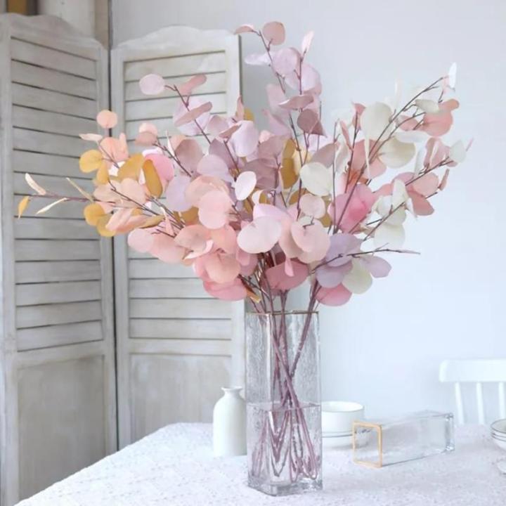 Eukalyptus-Stiele, künstliche Eukalyptusblätter, Stiele, künstliche Blumen für Zuhause, Büro, Blumenstrauß, Tafelaufsatz, Hochzeitsdekoration, Weihnachten (lila)