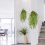 Kunstplant hangende met houten mand, hangende plant kunstmatige klimop 107 cm voor kantoor, keuken, tuin, party wanddecoratie (witte wilgen