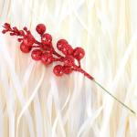 30 glitzernde künstliche Glitzer-Beerenstiel-Ornamente, Weihnachtsbaum-Plektren, glitzernde Zweige für Weihnachtsbaumdekoration, DIY, Basteln, Dekoration, Heimdekoration (rot)