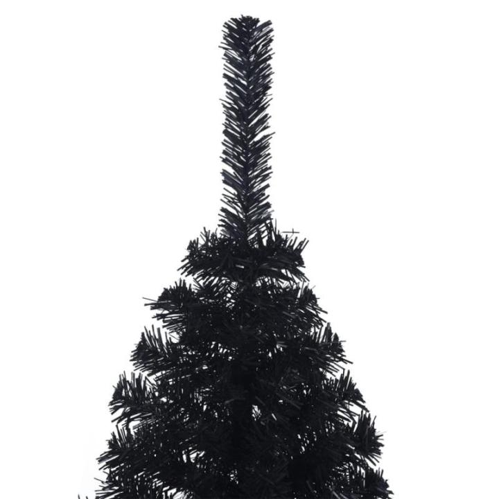 künstlicher Weihnachtsbaum,Tannenbaum künstlich,Künstlicher Halb-Weihnachtsbaum mit Ständer Schwarz 150 cm PVCGeeignet für Patio, Schlafzimmer, Wohnzimmer, Weihnachten