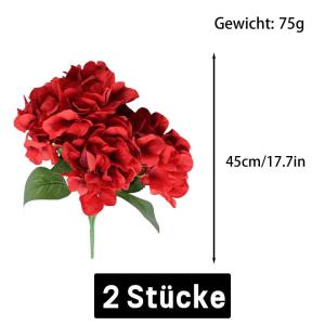 Decoratieve kunstbloemen, kunstbloemen, hortensia, pioenroos, boeket, plastic bloem voor bruiloft, balkon, tuin, bloembak, feest, tafeldecoratie 1114