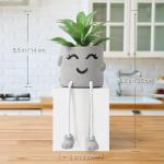 Kunstplant in pot, mini-kunstvetplanten, met hangende poten, emotioneel cement, potplant, faux decoratieve plant voor kantoor, woonkamer, tafeldecoratie, boekenkast, kerstdecoratie