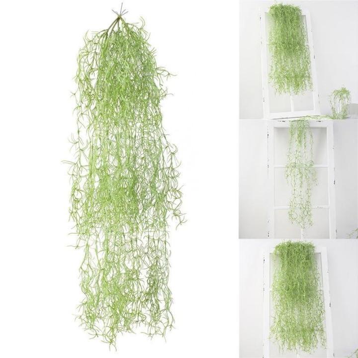 Groene plant muur opknoping kunst, realistisch ontwerp, perfect voor woonkamer, salontafel, balkon, gemaakt van kunststof materiaal, 107 cm x 5 cm grootte, woondecoratie
