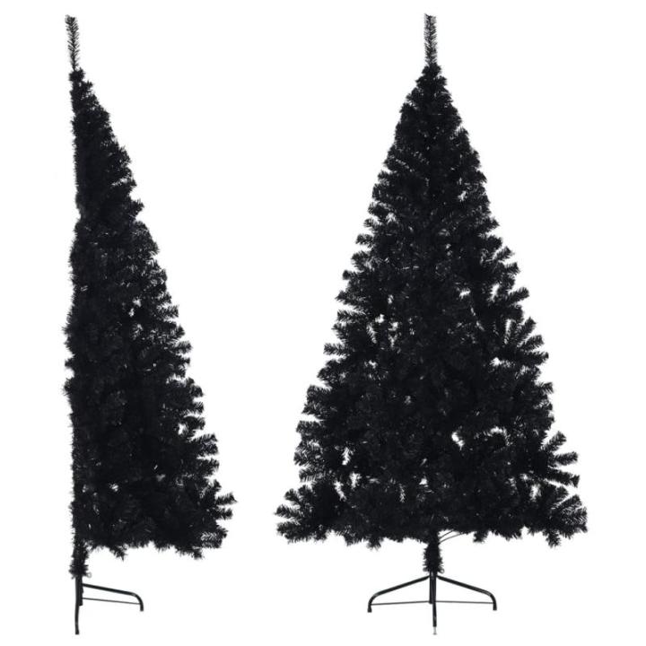 Kunstkerstboom met standaard, 180 cm hoog, kunstdennenboom, kerstdecoratie, kunstboom, hoge pvc en staal, zwart