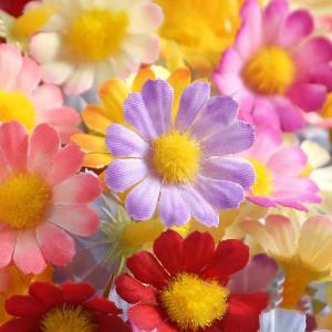 Kunstmadeliefjes, bloemkoppen, 50 stuks, , bloemkoppen, kleine bloemkoppen, decoratie, kleurrijke zijden bloemen voor bruiloft, feest, huis, doe-het-zelf knutselen, oranje