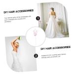 50 Stück Simulierte dreizackige künstlicher Kranz Stäbchen mit Blumenperlen Artificial sztuczne kwiaty DIY-Ornament-Accessoire Kopfschmuck kronenmaterial selber Machen