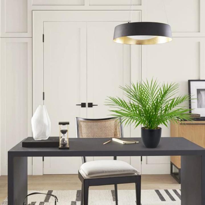 Kunstplant 38 cm nepplanten in potten kunstmatige areca palmplant decoratieve in pot realistische tropische kamerplant binnen voor thuiskantoor slaapkamer badkamer keuken bureau de