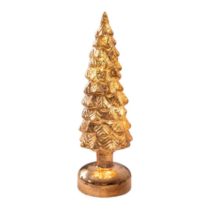 Beleuchteter Tisch-Weihnachtsbaum, Weihnachtsschmuck, Nachtlicht, Nachtlampe für Kaminsims, Schlafzimmer, Fenster, Regal, Wohnzimmer, S Gold
