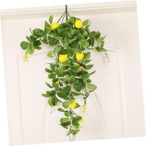 2St Simulation Zitronenrattan Künstliche Zitronenpflanze Dekorative Zitronenpflanze künstliche Blumenbündel künstliche gelbe Zitronen Obst Anlage Zitronenzweig-Picks Plastik