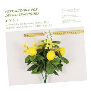 3st Zitronenstrauß Girlandenblatt Selber Machen Künstliche Zitronen Künstliche Bonsai-Pflanze Dekorativer Zitronenzweig Grüne Girlande Künstlicher Pflanzenstamm Schaum Yellow