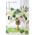 Künstliche Blumen Combo Grüne Blumen Mix Seidenblumen Dahlie Rosen mit Stielen für DIY Hochzeit Brautsträuße Babyparty Blumenarrangement Tischaufsätze Heimdekorationen