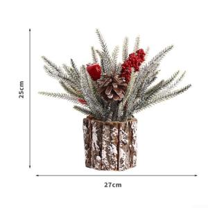 Künstlicher Weihnachtsbaum, Simulation, Mini-Weihnachtsbaumschmuck, 25 cm, für Zuhause, Tischplatte, Winter-Weihnachtsdekoration (B)