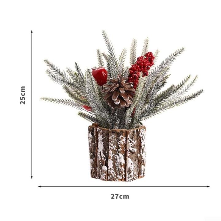 Künstlicher Weihnachtsbaum, Simulation, Mini-Weihnachtsbaumschmuck, 25 cm, für Zuhause, Tischplatte, Winter-Weihnachtsdekoration (B)