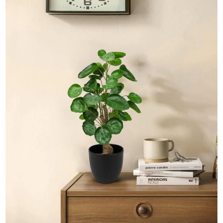 45 cm kleine , in pot, decoratieve planten in pot, zoals echt, Chinese geldplant, plastic planten voor woonkamer, slaapkamer, kantoor, decoratie