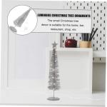 1stk Leuchtender Weihnachtsbaum Mikrolandschaft Krippendekor Led-Mini-Weihnachtsbaum Weihnachtsbaum-Desktop-Ornament Künstlicher Mini-Weihnachtsbaum Schmiedeeisen Silver