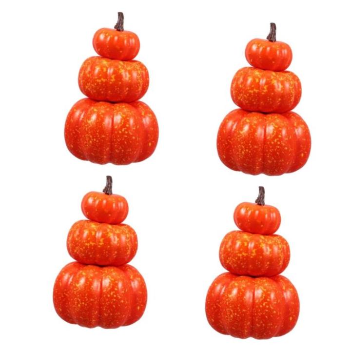4 Stück Schaumkürbis Gestapeltes Kürbisdekor Kürbisse Im Herbst Ernten Kürbis Im Herbst Lebensechte Thanksgiving-kürbisse Simuliertes Kürbismodell Halloween-kürbis-Ornament