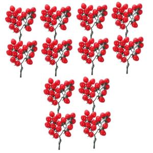 12 STK Simulierte Kirschtomaten Simulation Kirschtomaten Obst-Requisite Simulationsfruchtmodell Lebensechte Gefälschte Früchte Kirschtomatenmodell Simulation Gemüse Obst Rot PVC