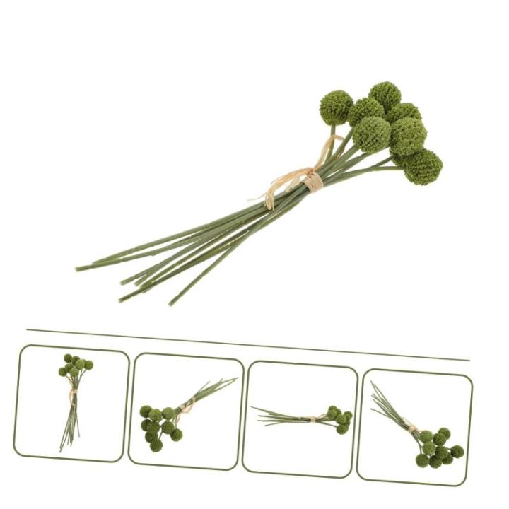1stk Simulierte Kugelchrysantheme Löwenzahn-dekor Blumensträuße Party-kunstblume Blumenarrangement Strauß Simulations-blumenstrauß-dekor Künstliche Hortensien Green Plastik