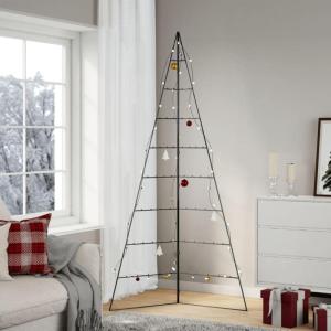 Metall Weihnachtsbaum für Dekorationen, Tannenbaum Christbaum Dekobaum, Platzsparend DIY Dekoration, Weihnachtsschmuck Weihnachtsdeko, Schwarz 210 cm