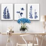 Kunstplant orchideeën kunstbloemen kunstbloemen als echt met echte bloemen in keramische pot tafeldecoratie vensterbank decoratie, hoogte 44 cm, blauw