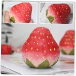 5St Erdbeergarnitur bürodeko büro Dekoration Erdbeer-Dekoration Office Decoration Szenenschmuck gefälschte Erdbeere Ornamente lebensechtes Fruchtmodell Simulation Erdbeere höl