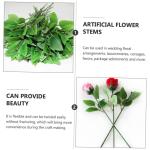 120 STK Rosenstiel künstlicher Kranz Rosenblütenstiel grünes Blatt künstliche blüten Artificial künstliche Rosen handgemachtes Material grüner Blumenstieldraht Kunststoff