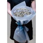 Kunstbloemen, 25 stuks kunstrozen, bloemen met stengels, echte touch, kunstschuim, rozen voor bruiloft, boeketten, feest, kantoor, baby, douche, thuis, kerstdecoratie (zilver)