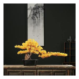 Künstlicher Bonsai-Baum Künstliche Pflanzen, 23 cm, schwarzer Keramiktopf, künstlicher Bonsai-Baum, künstliche Topfpflanze for Zuhause, Büro, Hochzeit, Gartendekoration Künst