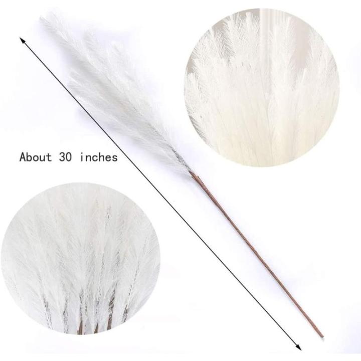 5 stks Kunstbloemen, Pampas Gras Larg Ascendant Gras Nep Bloemen Gras voor Bruiloft Boeketten Home Party Hotel Centerpieces Decoraties, Beige