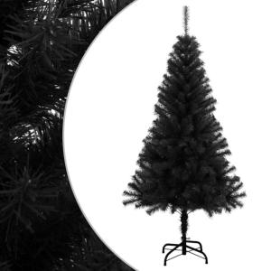 Künstlicher Weihnachtsbaum mit Ständer 150 cm H Weihnachtsbaum Hoch Christmas Tree Feiertagsdekoration Weihnachten Dekoration Unechter Tannenbaum PVC&Stahl Schwarz