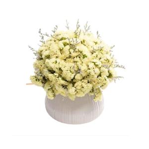 Kunstblumen Realistische künstliche Blume, künstliche Gypsophila-Blume mit Vase, getrocknete Blumen, Dekoration für Zuhause, Küche, Büro, Hotel für jeden Anlass