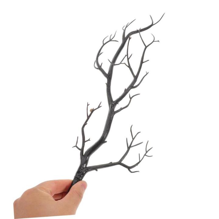 12 STK Halloween-Korallentote Zweige Rentiergeweihzweig gefälschter Laubpflanzenbaum Halloween-Party-Dekoration Kunststoffzweige Simulationszweig Zweige Dekor Plastik Black