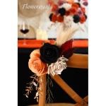 Halloween Künstliche Blumen Schwarze Blumen Mix Seidenblumen Gefälschte Rosen mit Stielen für DIY Hochzeit Brautsträuße Babyparty Blumenarrangement Tischdekoration Heimdekorat