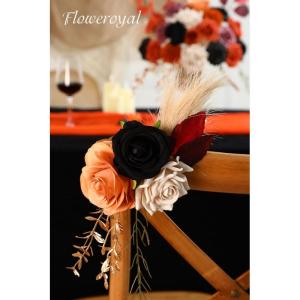 Halloween Künstliche Blumen Schwarze Blumen Mix Seidenblumen Gefälschte Rosen mit Stielen für DIY Hochzeit Brautsträuße Babyparty Blumenarrangement Tischdekoration Heimdekorat