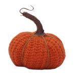 Stoffen pompoen, gebreide pompoen, boerderijdecoratie, rustieke pompoenornament, oogstdankkoen om te versieren als oogstcadeau, 12,7 cm