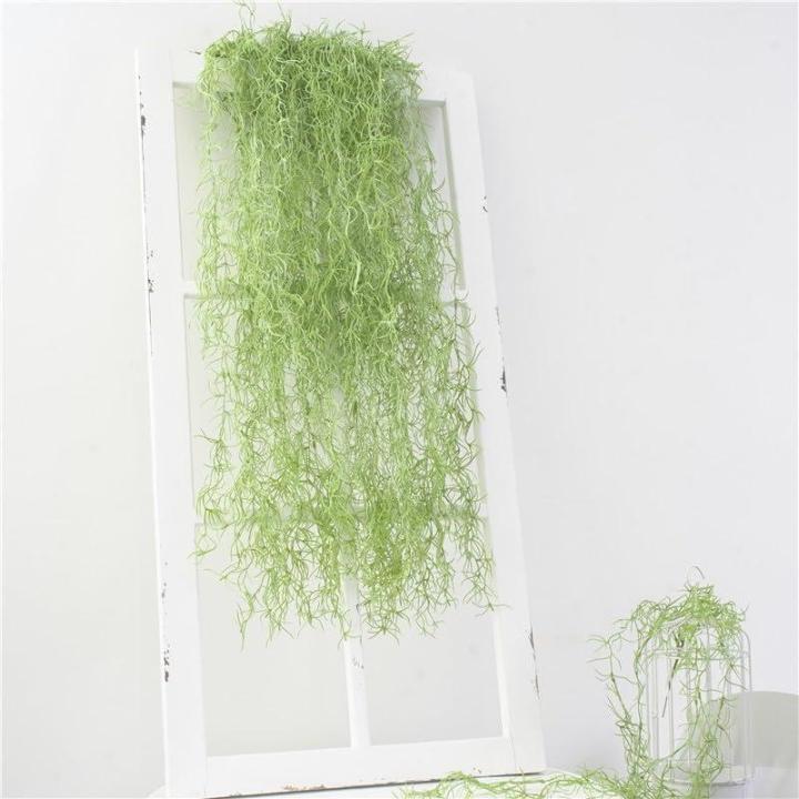 Groene plant muur opknoping kunst, realistisch ontwerp, perfect voor woonkamer, salontafel, balkon, gemaakt van kunststof materiaal, 107 cm x 5 cm grootte, woondecoratie