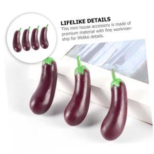 2 Sätze Simulation Aubergine Dekoratives Auberginenmodell Hausmodell-Dekoration Miniatur Aubergine Interessantes Miniaturspielzeug Miniatur-auberginen Für Kinder PVC 4 Stück * 2