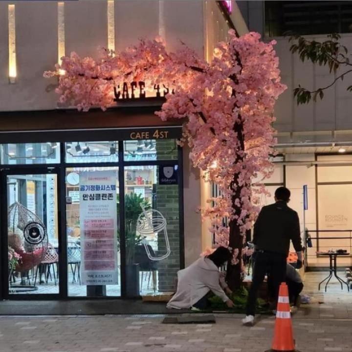 Kunstmatige Kersenbloesem Bomen Kunstmatige Kersenbloesem Bloem Bomen, Roze Zijde Kersenbloesem Bomen voor Bruiloft Thuis Japanse Kawaii Kamer Decor Roze (Size : 2x2m/6.6x6.6ft)