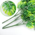 3 kunstmatige Monstera-bladeren, kunstmatige groene plantenbladeren, hangende bladeren voor binnen en buiten, thuis, tuin, poortdecoratie