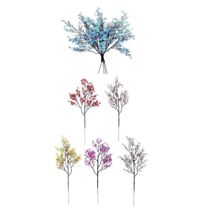 Künstliches Blumenarrangement,Künstlicher Blumens Baby Breath Seide mit langen hohen Stiel Europäische Kunst Dekor gefälschte Blumen natürliche Gypsophila Zweige(Blue)