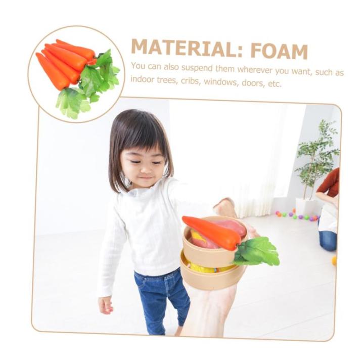 4 Sätze Karotten Basteln Frühlingsschaum Karotten Gefälschtes Karottenmodell Künstliche Lebensmittel-Requisiten Karottendekor Künstliches Gemüse Pflanzendekor Plastik 6 Stüc